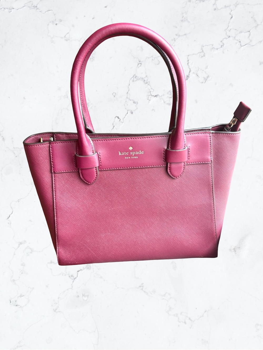 kate spade Melanie Cranberry Saffiano Leather Tote Bag